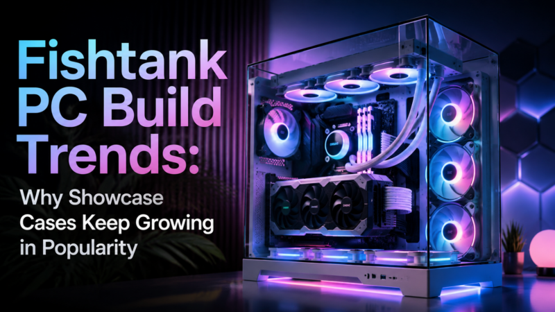 fishtank pc build, showcase pc cases, custom water cooled pc, aquarium pc case, innovative pc case designs, gaming pc cases, high-end showcase cases, water-cooled gaming builds, trendy pc case trends, fishtank pc case popularity